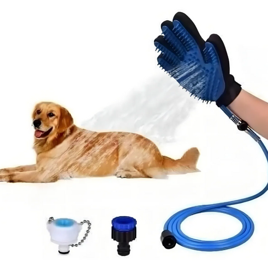 Guante de Baño + Masaje 3 en 1 con Manguera Azul