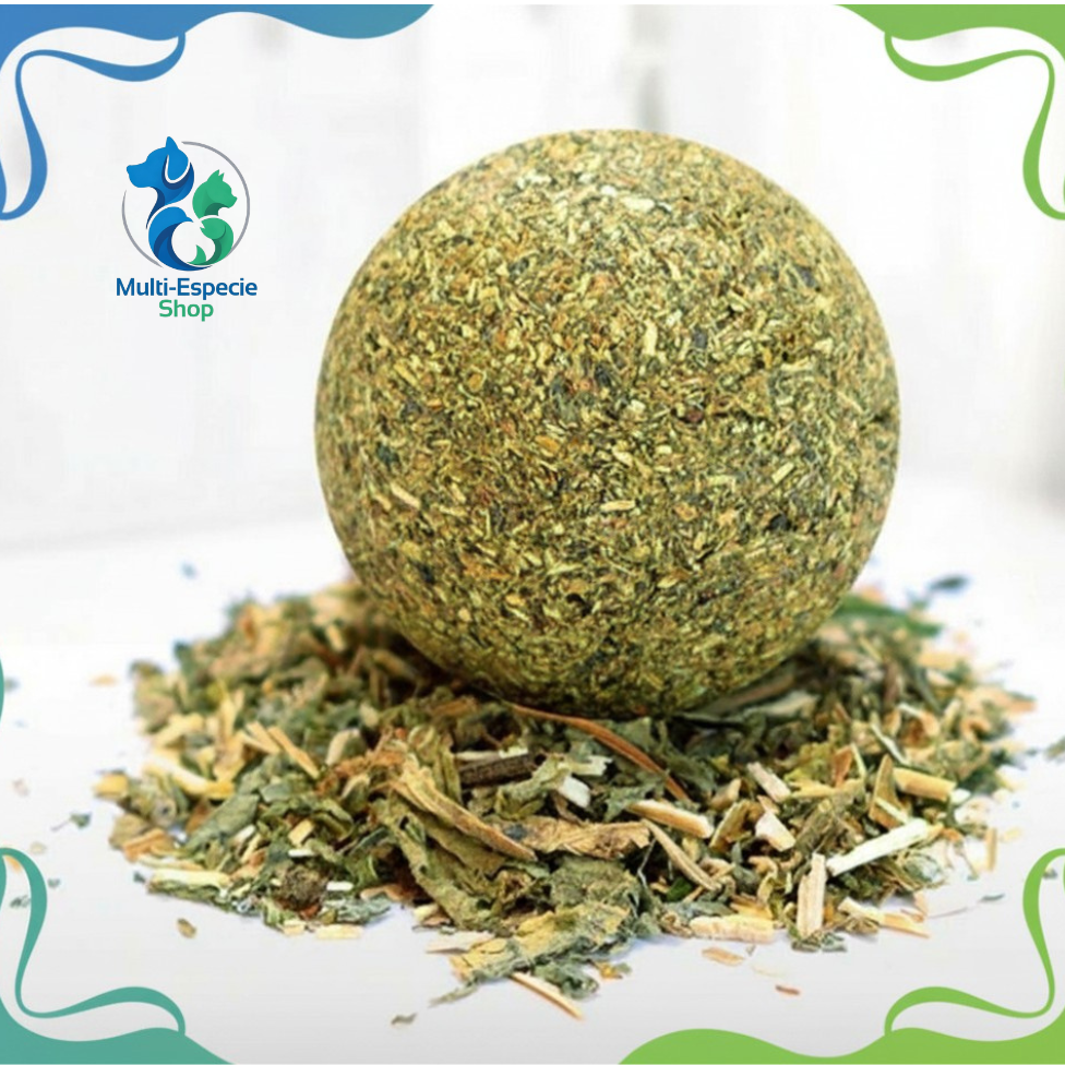 Bola de Catnip 3 en 1 para Gatos – Hierba Gatera Natural + Soporte Giratorio 360°