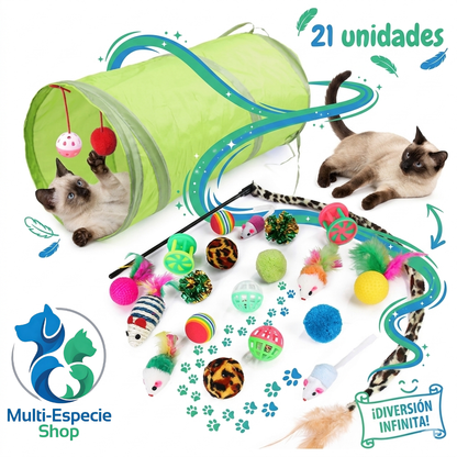 21 Piezas de Juguetes Surtidos para Gatitos