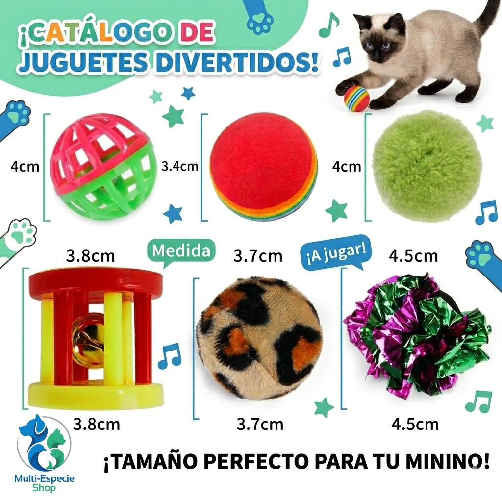 21 Piezas de Juguetes Surtidos para Gatitos