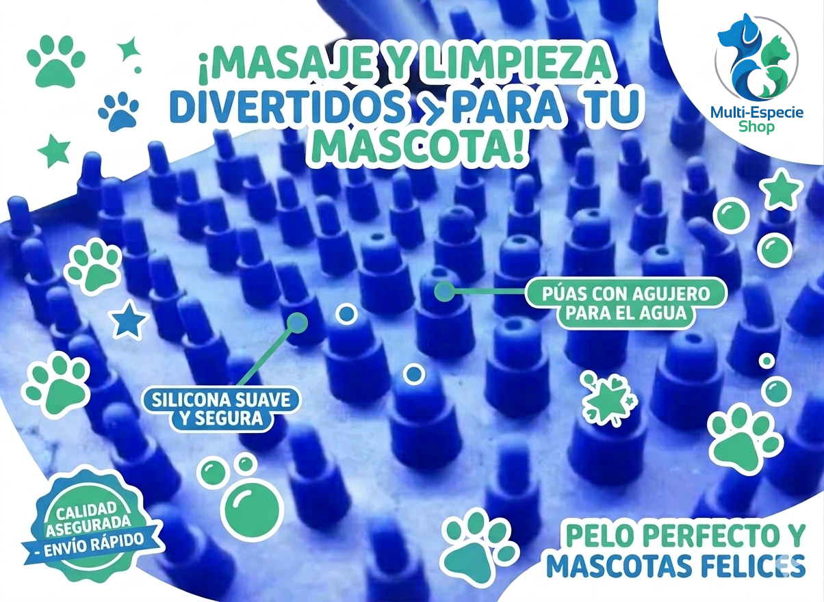 Guante de Baño + Masaje 3 en 1 con Manguera Azul