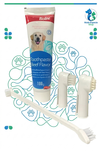 Set Cuidado Dental Bio Line Sabor Carne